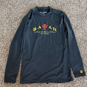 Billabong Black Long Sleeve Hawaii Graphic Rash Guard